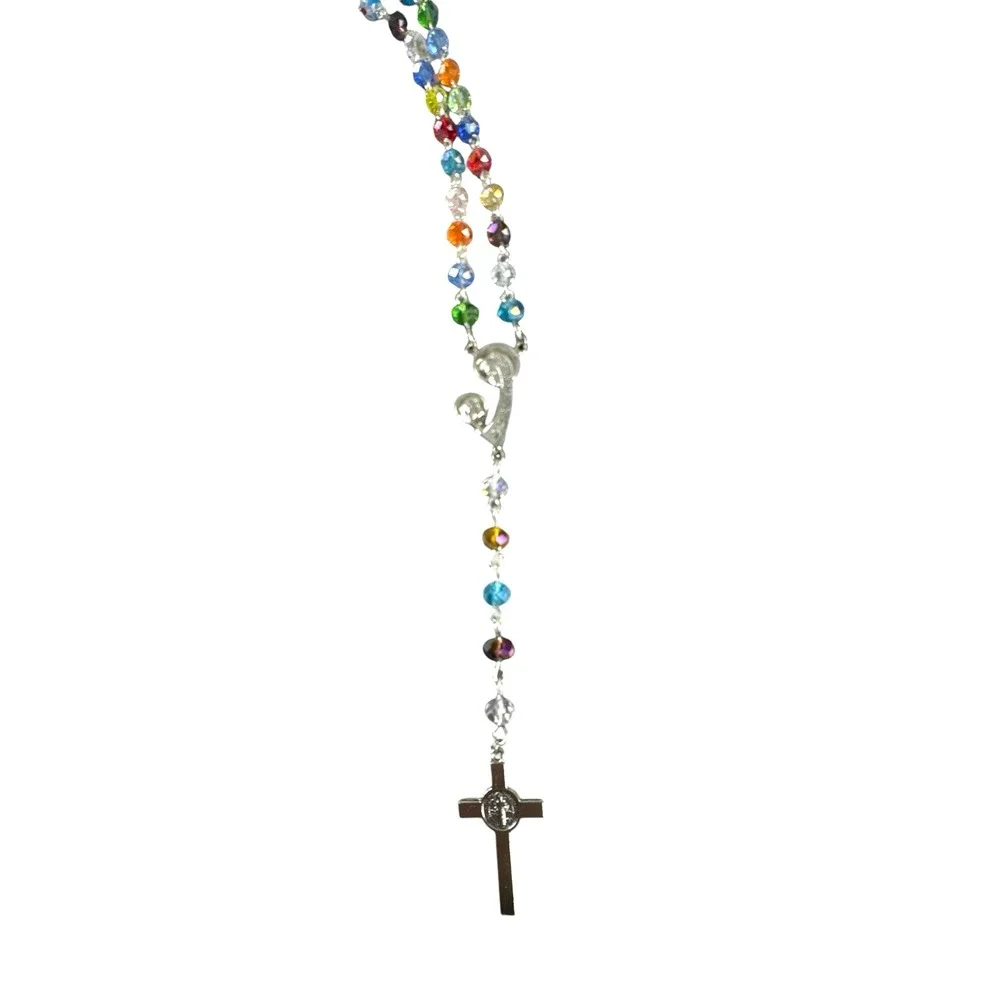 Artemisa‎ Unique Handmade Multicolor Wire-Wrapped Glass Bead Catholic Rosary